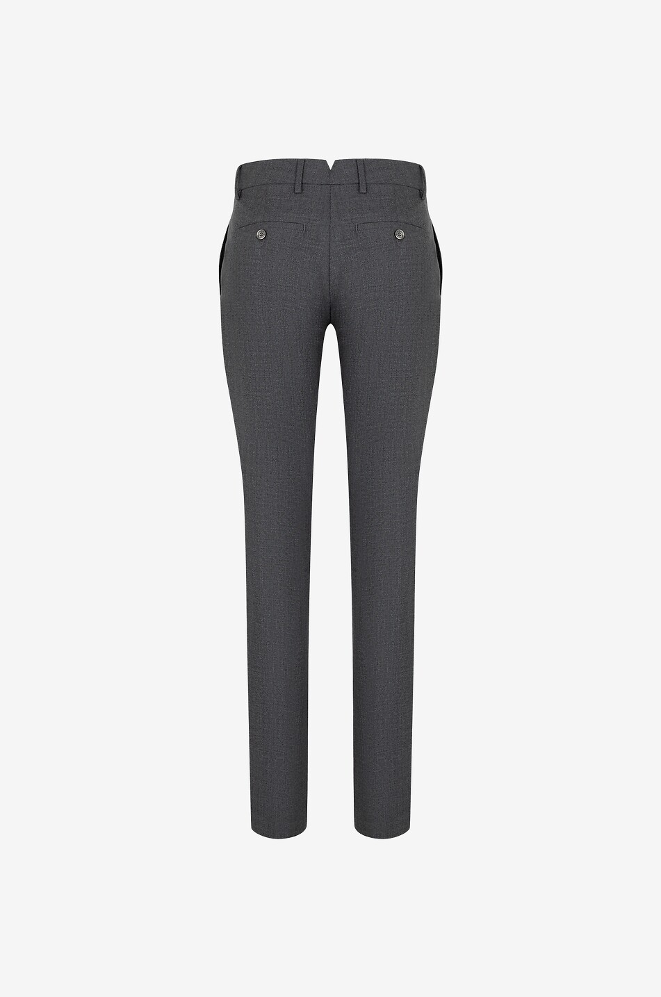 AMI Pantalon cigarette chiné en laine Femme GRIS FONCÉ 2
