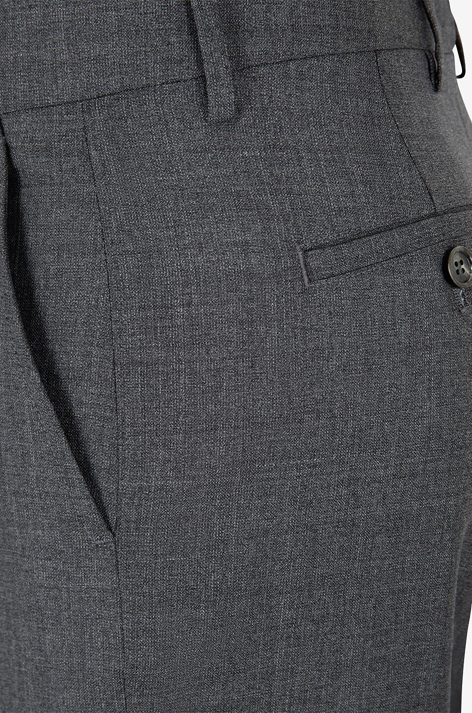 AMI Pantalon cigarette chiné en laine Femme GRIS FONCÉ 3