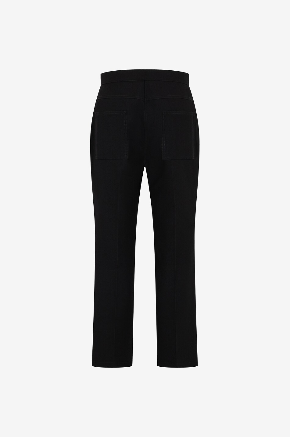 Pantalon droit raccourci en laine texturée Tailoring