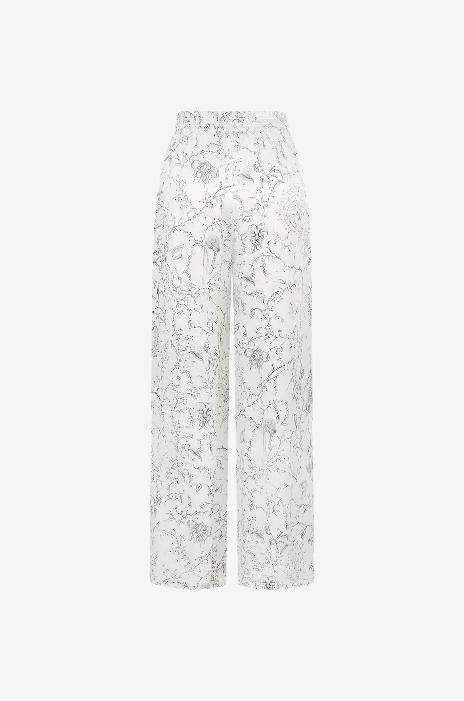 FABIANA FILIPPI Pantalon large en soie imprimé Fabula Femme BLANC 2