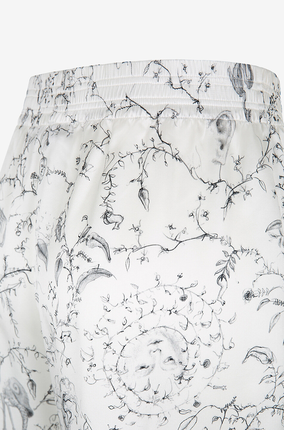 FABIANA FILIPPI Pantalon large en soie imprimé Fabula Femme BLANC 8
