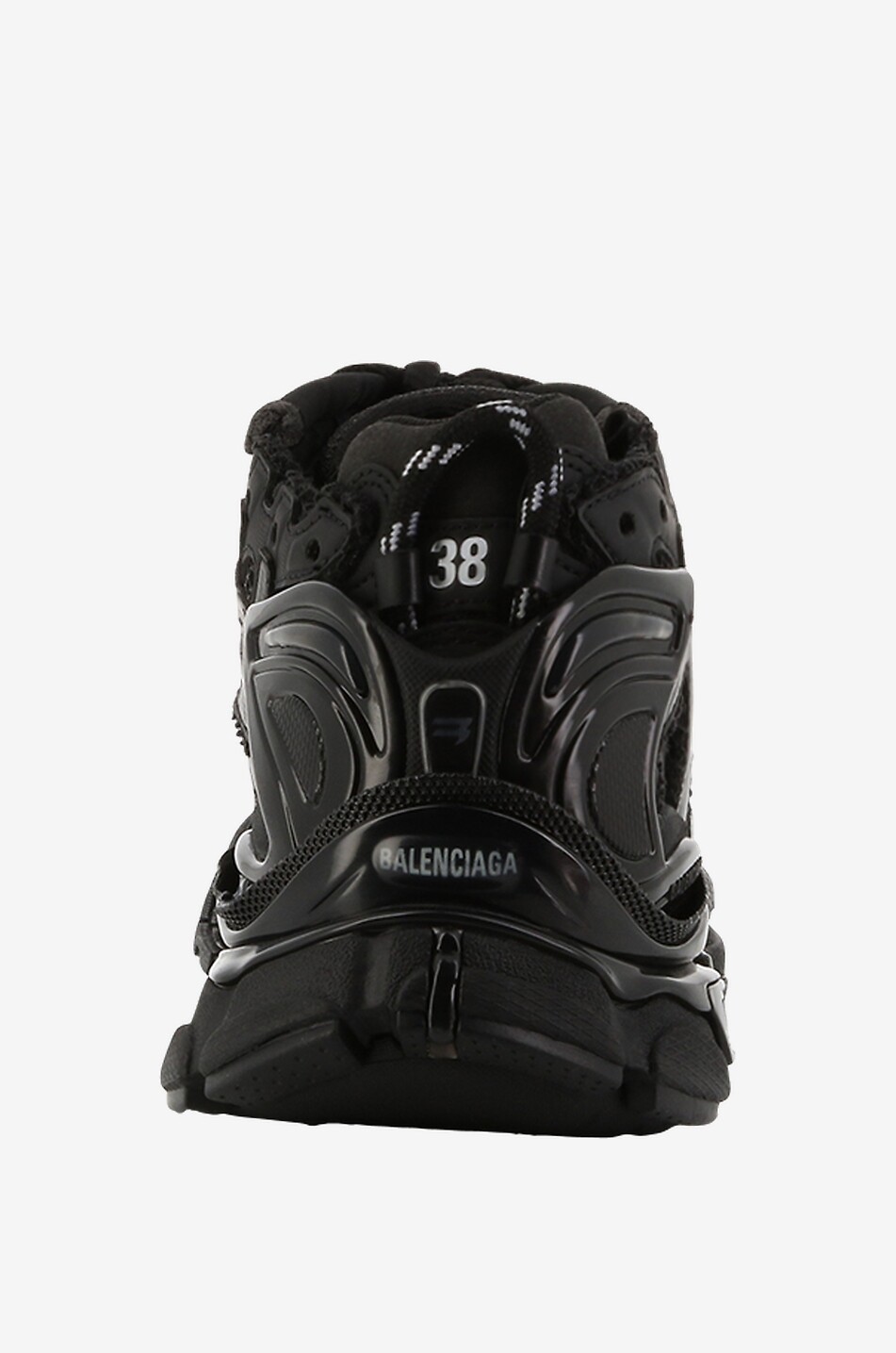 BALENCIAGA Baskets basses en mesh effiloché Runner Femme NOIR 4