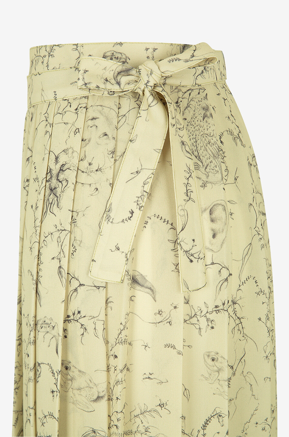 Jupe portefeuille midi en georgette plissée Fabula