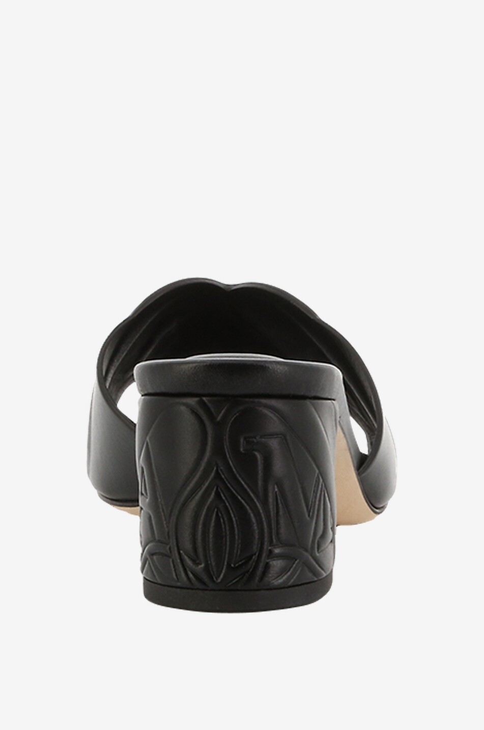Mules à talon carré en cuir nappa Seal 55