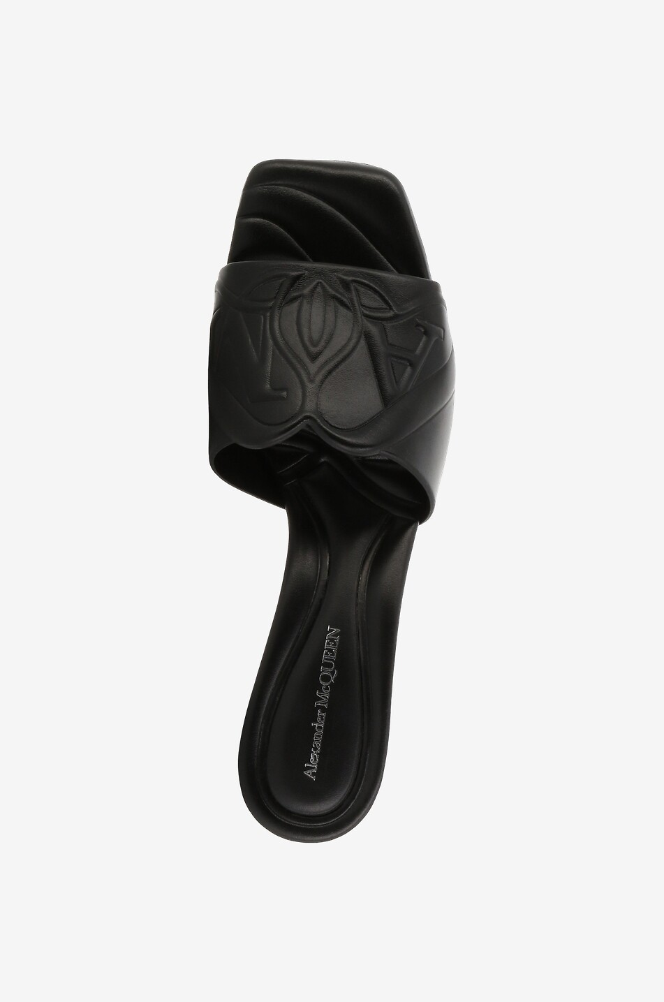 Mules à talon carré en cuir nappa Seal 55