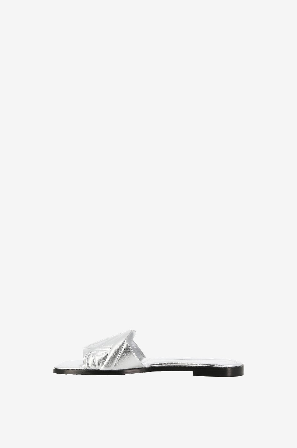 ALEXANDER McQUEEN Flache gesteppte Metallic-Leder-Pantoletten Seal Damen SILBER 3