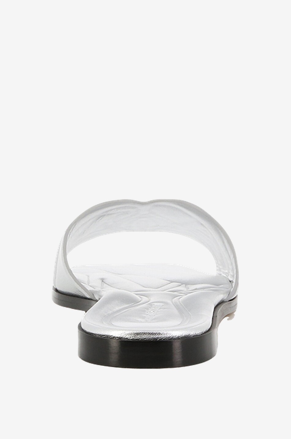 ALEXANDER McQUEEN Flache gesteppte Metallic-Leder-Pantoletten Seal Damen SILBER 4