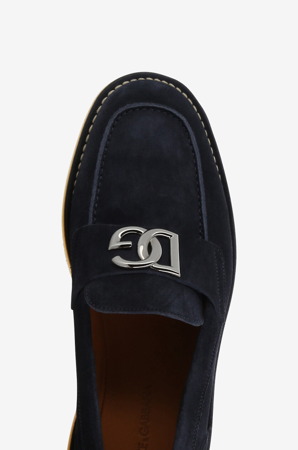 DOLCE & GABBANA New Florio monogrammed suede loafers Men BLUE 5