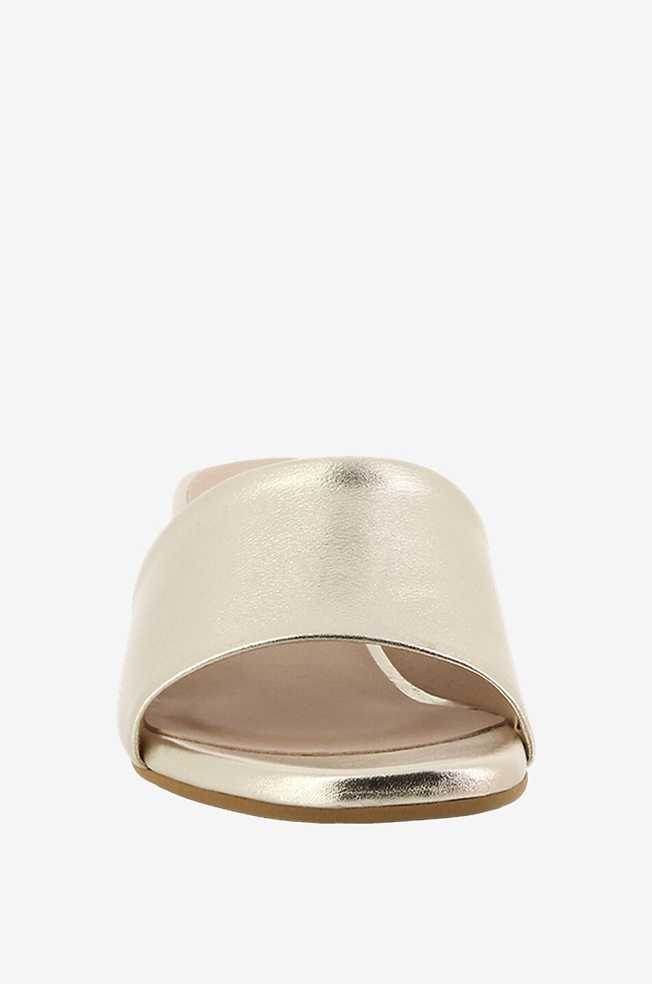 Metallic-Leder-Pantoletten mit Blockabsatz Connys 45