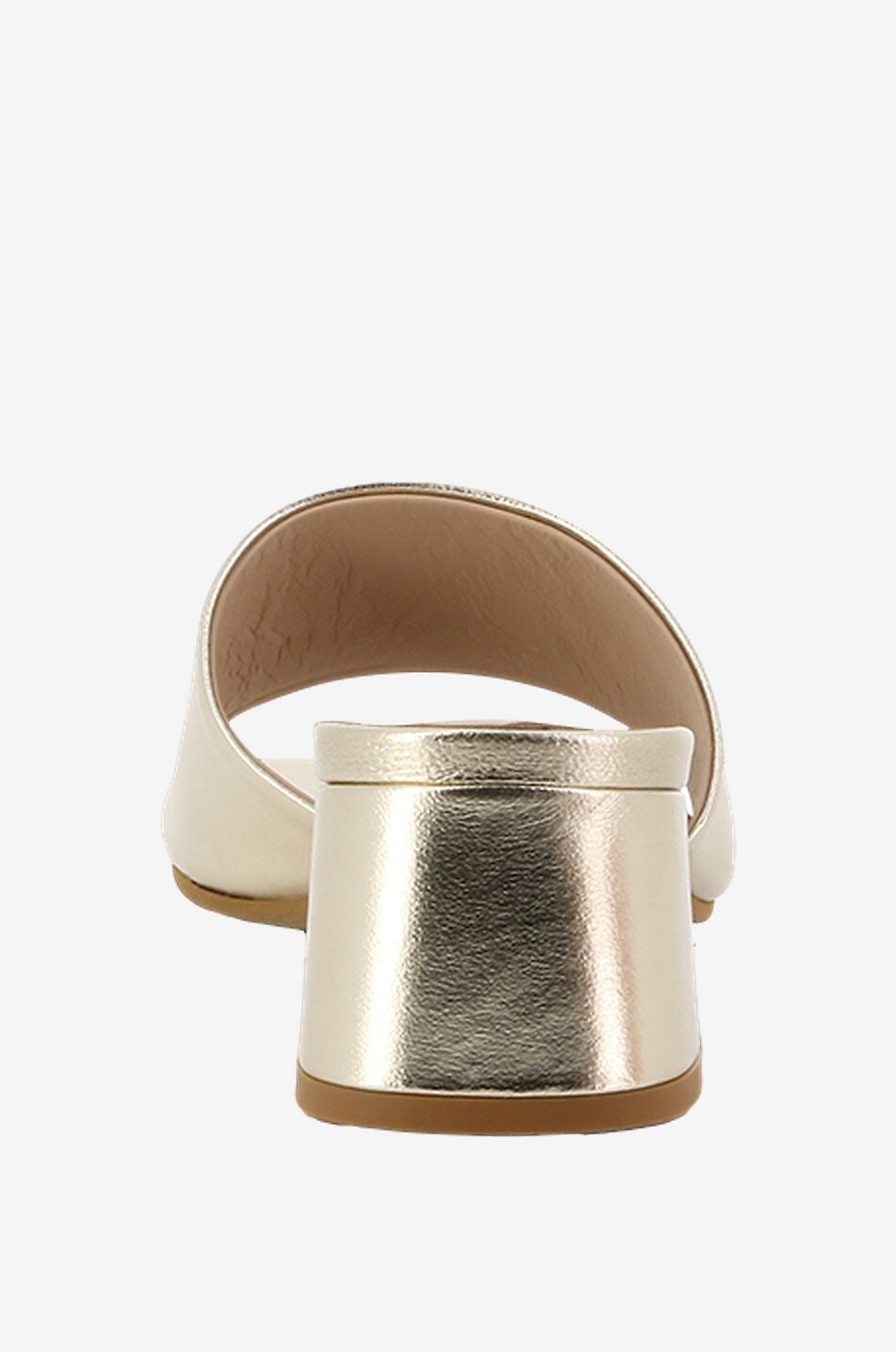 Metallic-Leder-Pantoletten mit Blockabsatz Connys 45