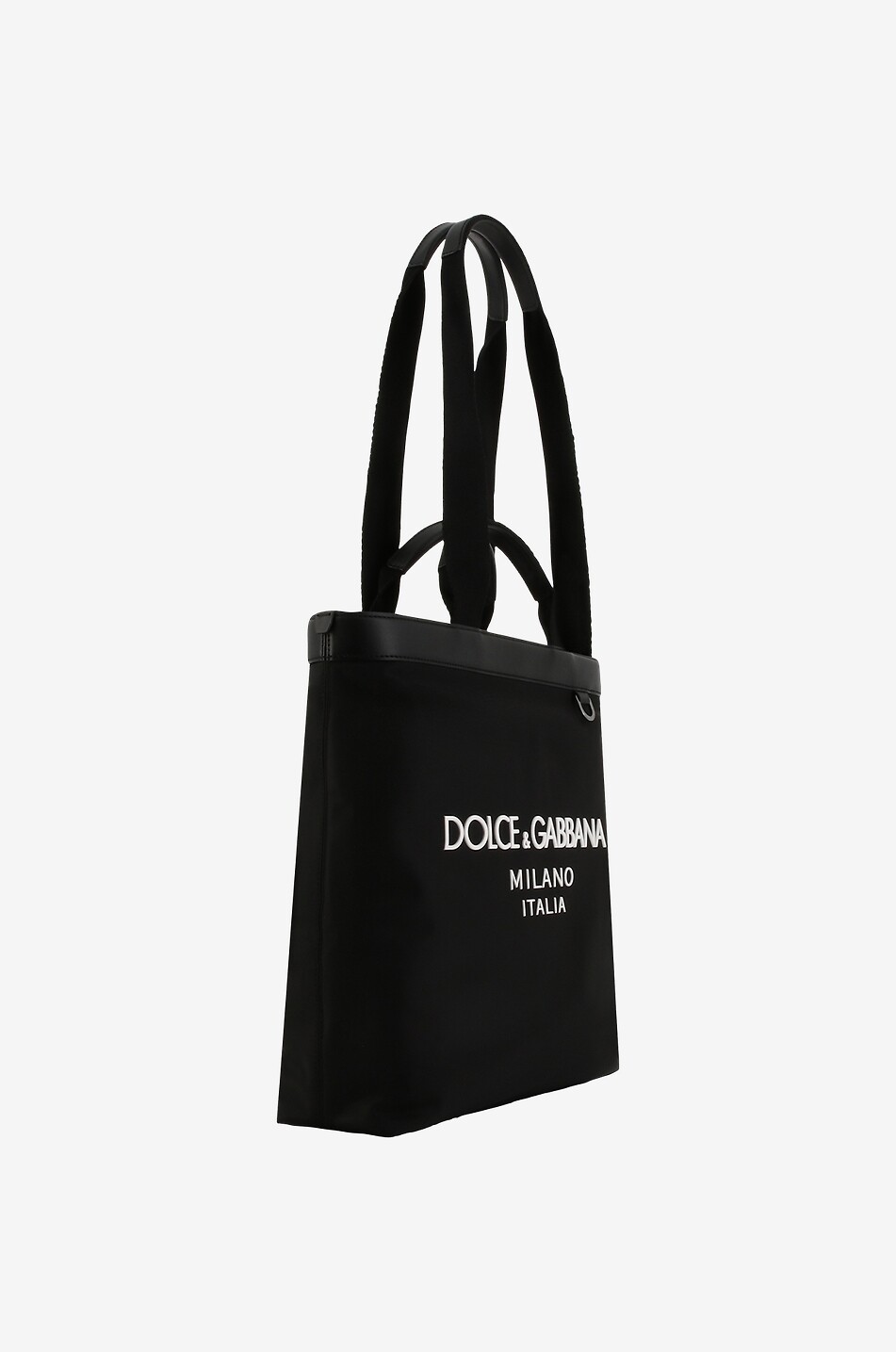 DOLCE & GABBANA Rubber logo zipped nylon and leather tote bag Men BLACK 2