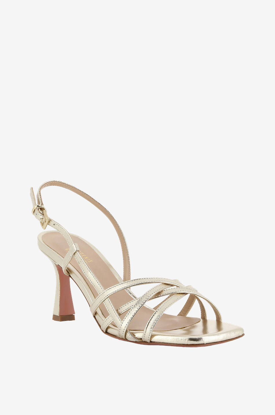 Metallic-Ledersandalen mit Absatz Medea 80