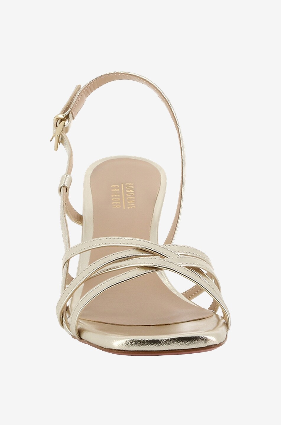 Sandales à talon en cuir métallisé Medea 80