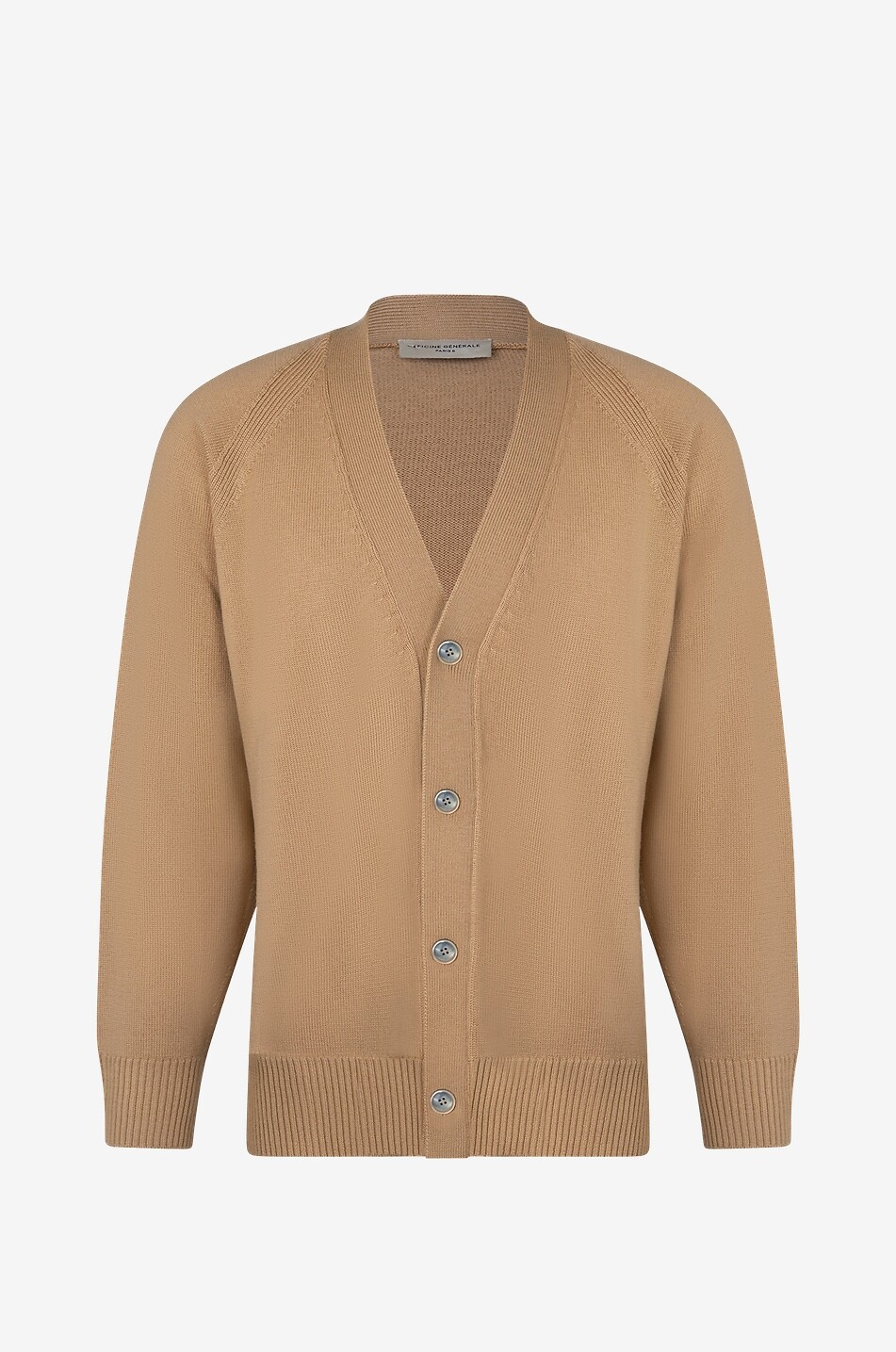 OFFICINE GENERALE Milos merino wool cardigan Men Light beige 1