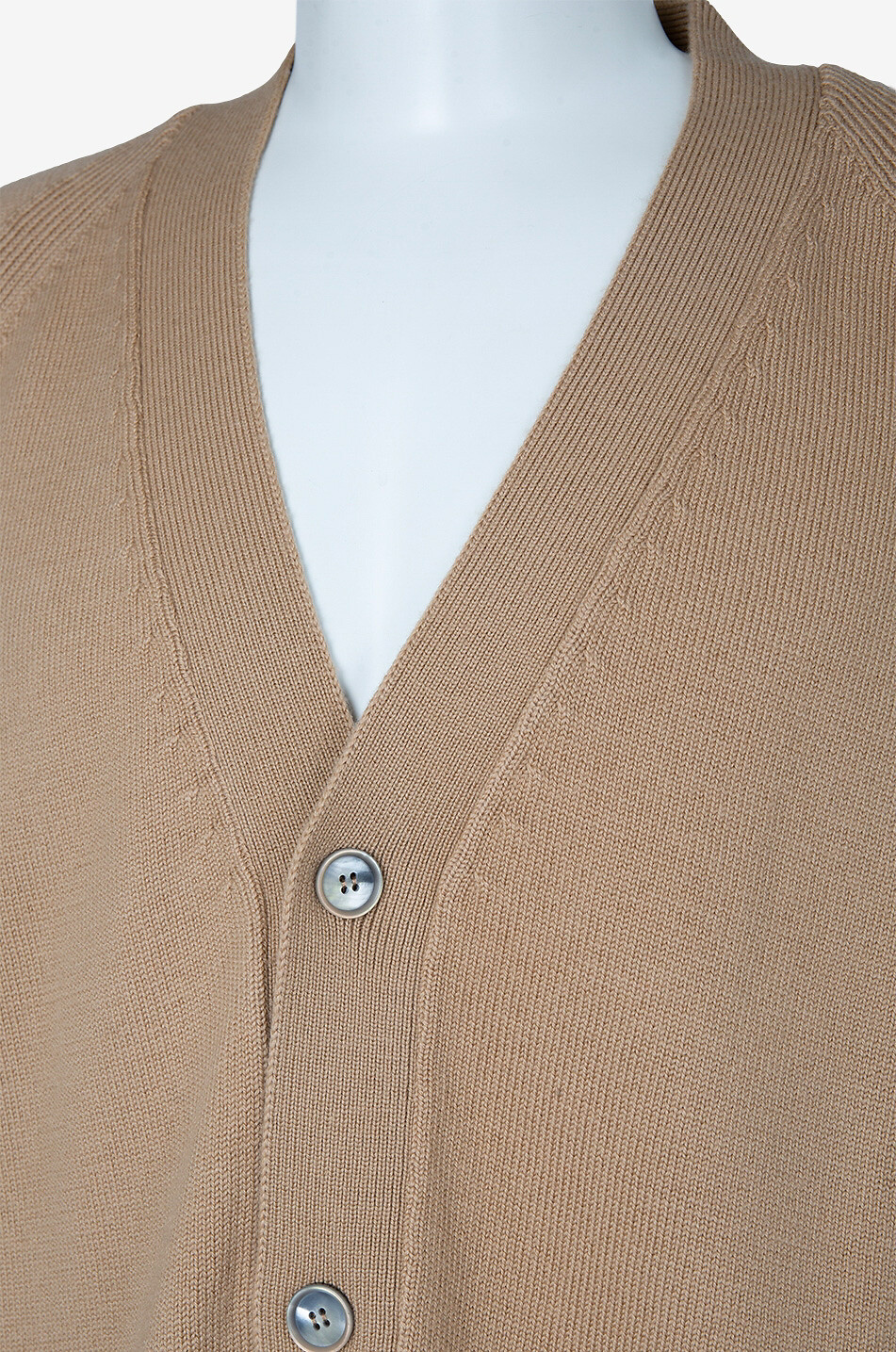 OFFICINE GENERALE Milos merino wool cardigan Men Light beige 3