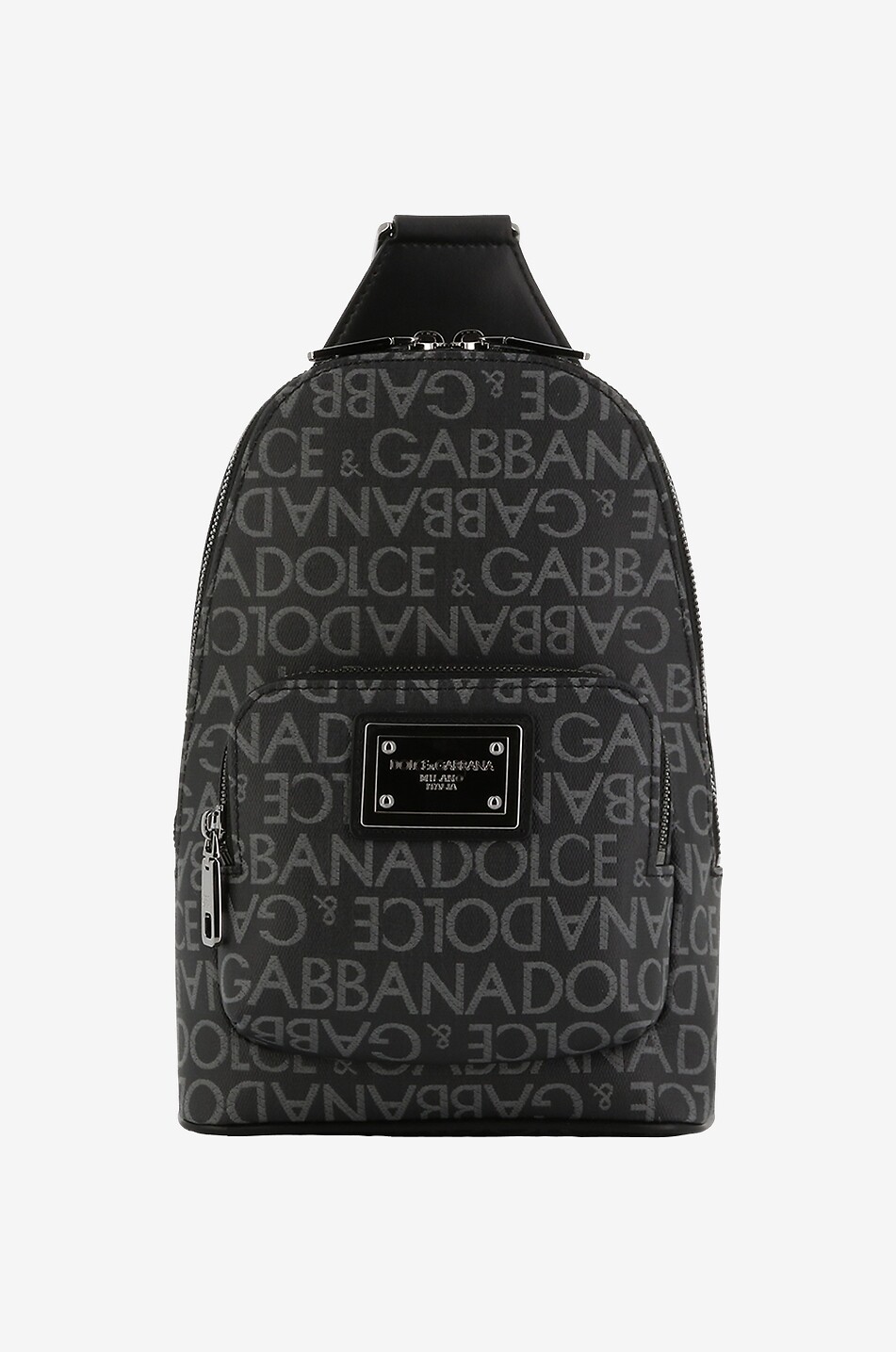Coated logo jacquard and leather cross body bag
