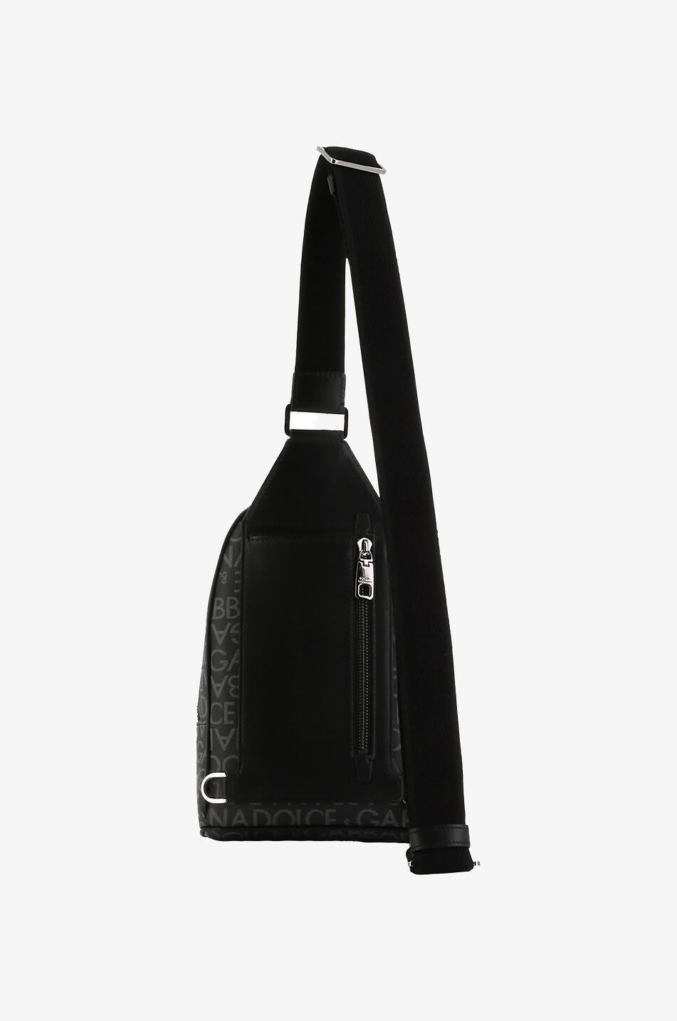 Coated logo jacquard and leather cross body bag