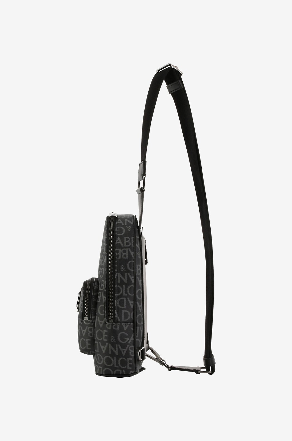 Coated logo jacquard and leather cross body bag