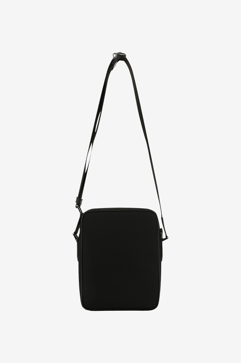 Rubber logo adorned nylon and leather cross body bag