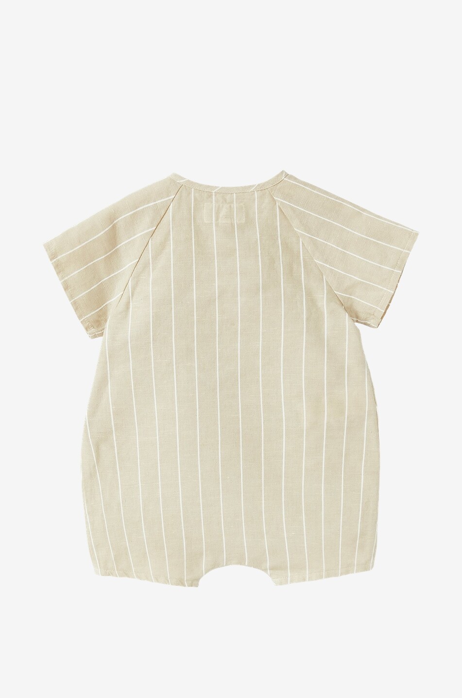 Pinstripe linen and cotton baby playsuit