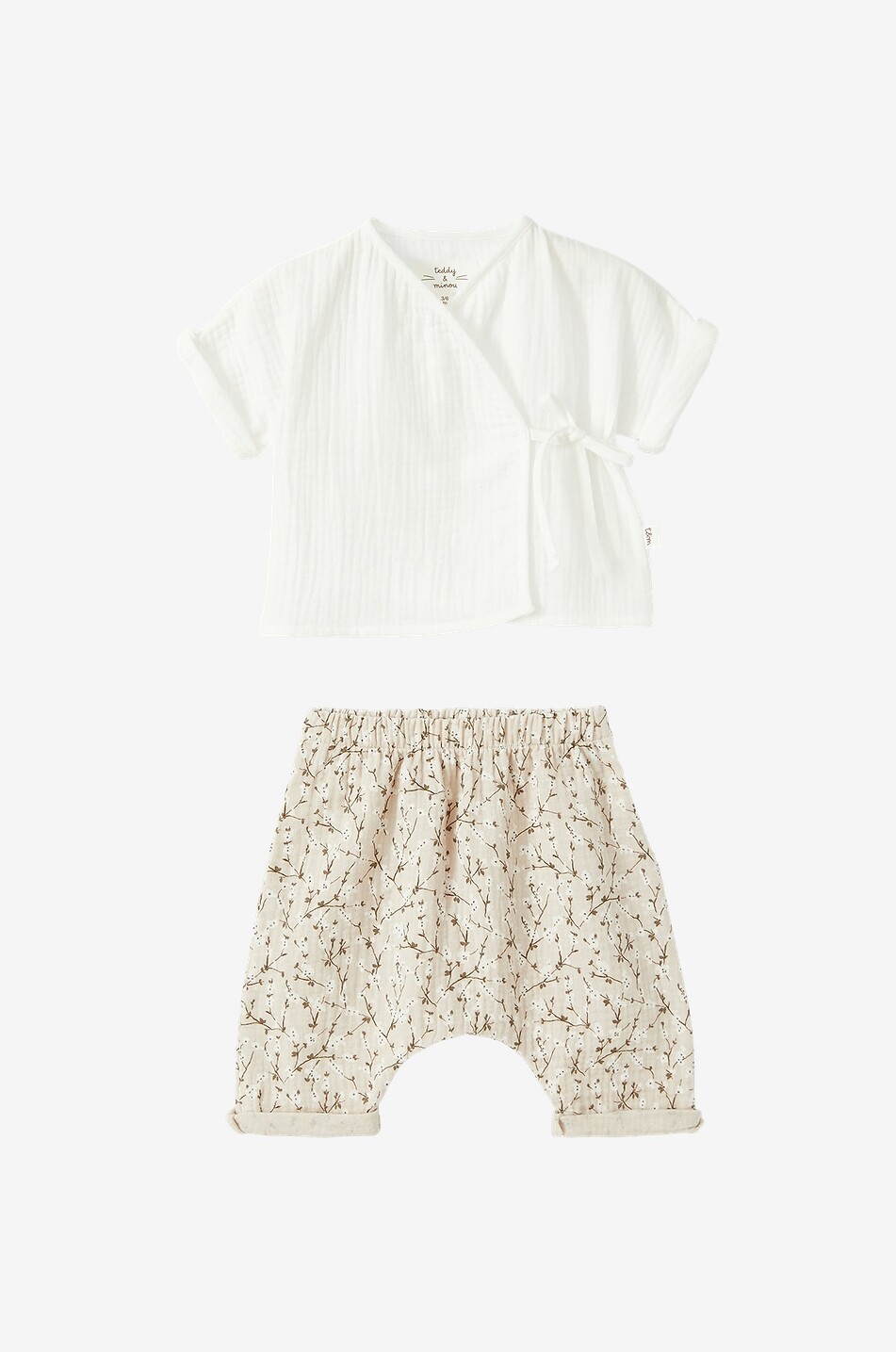 Geblümte Hose und Wickelbluse für Babys