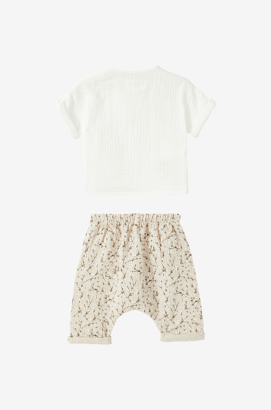 Geblümte Hose und Wickelbluse für Babys