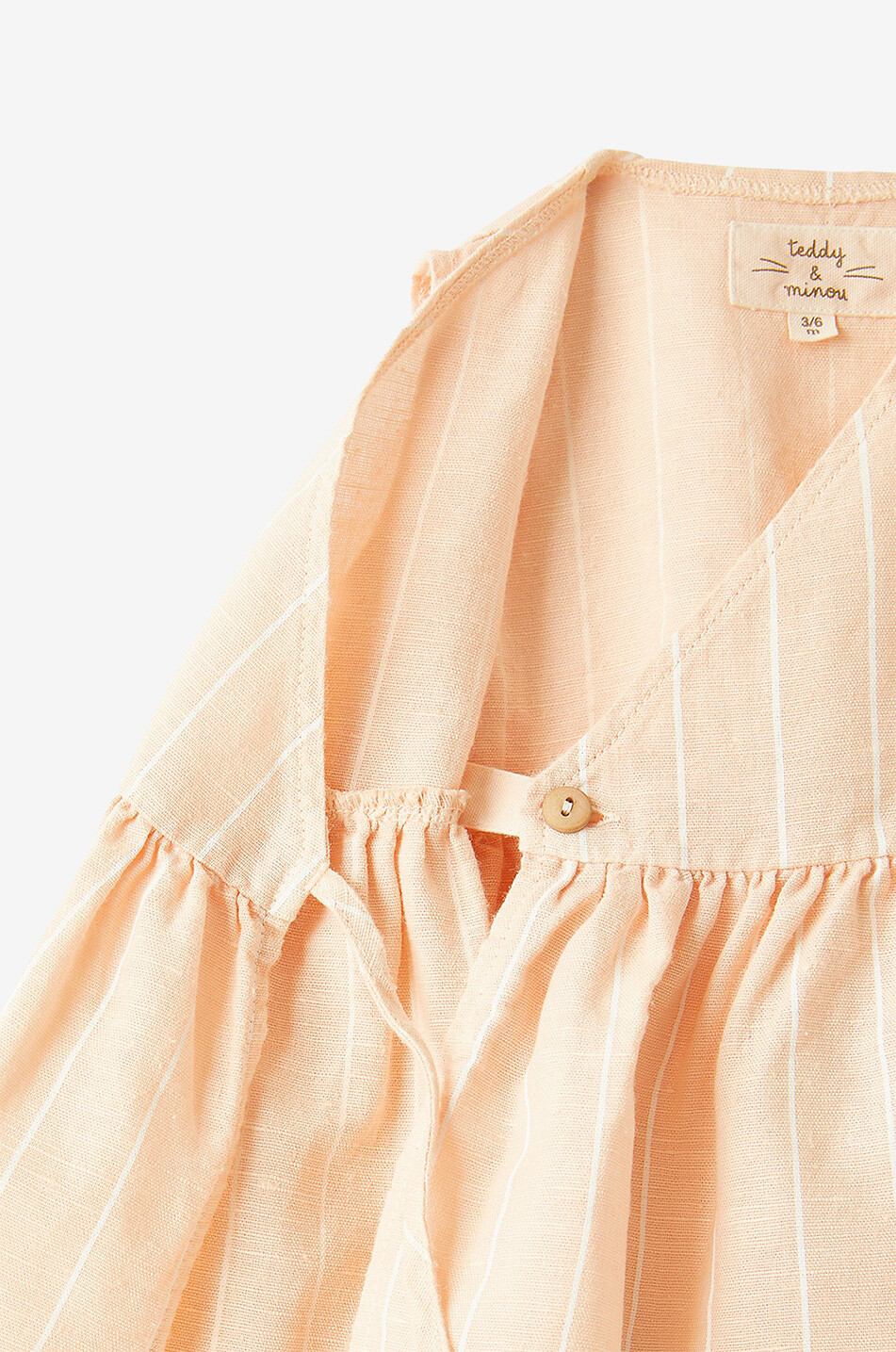 TEDDY & MINOU Sleeveless striped baby wrap dress Baby PINK 3