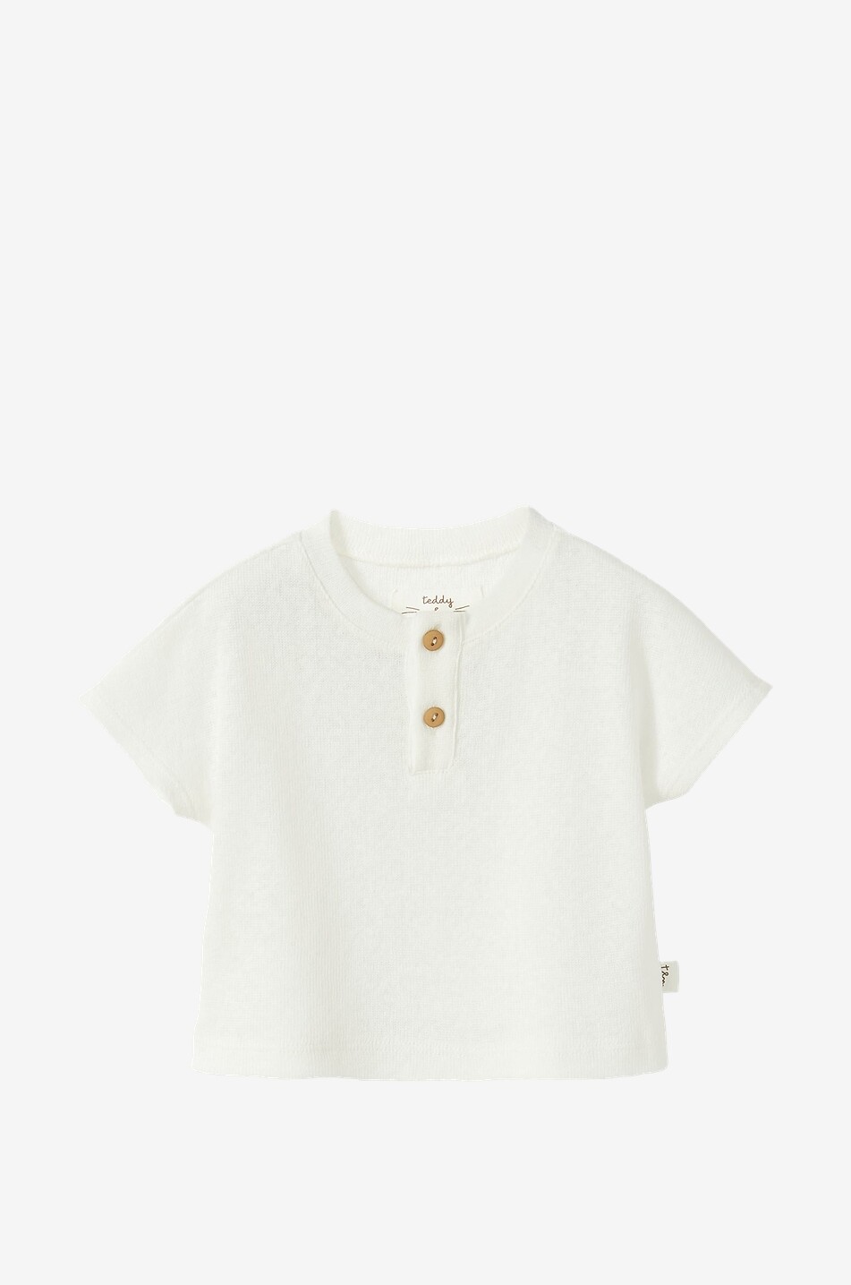 TEDDY & MINOU T-shirt bébé à col rond boutonné Bébé BLANC CASSE 1