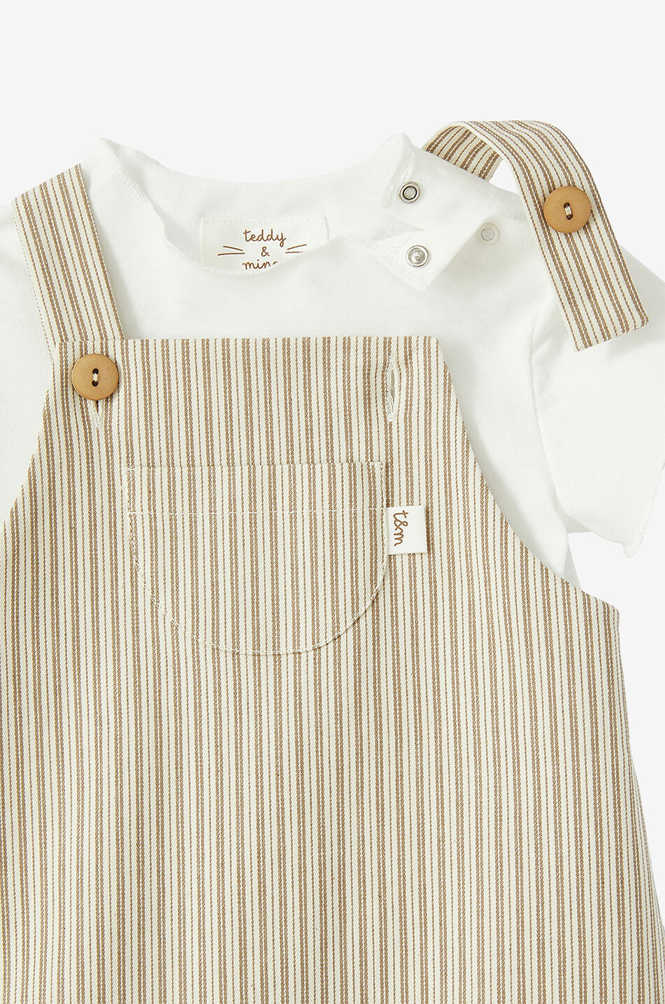 TEDDY & MINOU T-Shirt und gestreifte Latzhose für Babys Baby BEIGE 4