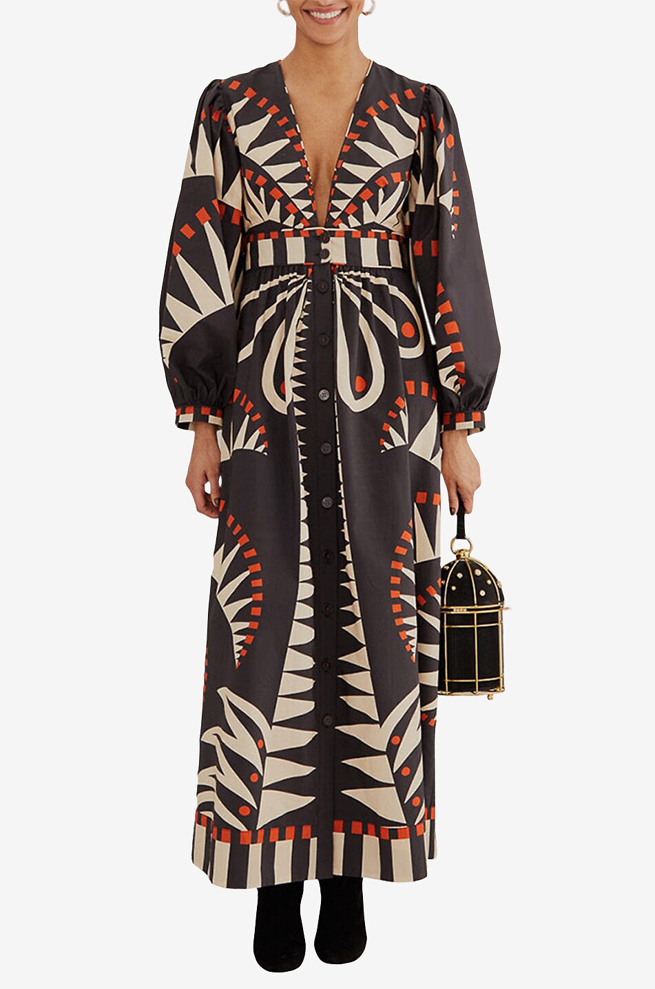Robe maxi en popeline imprimée Coconut Grove