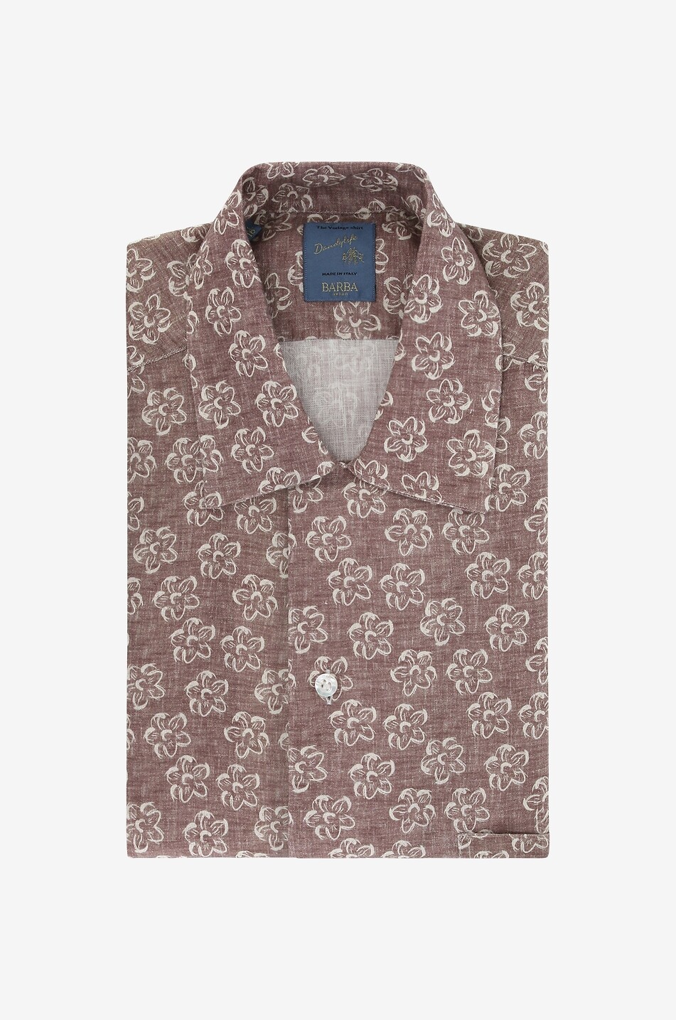 Geblümtes kurzärmeliges Hemd aus Leinen Dandylife