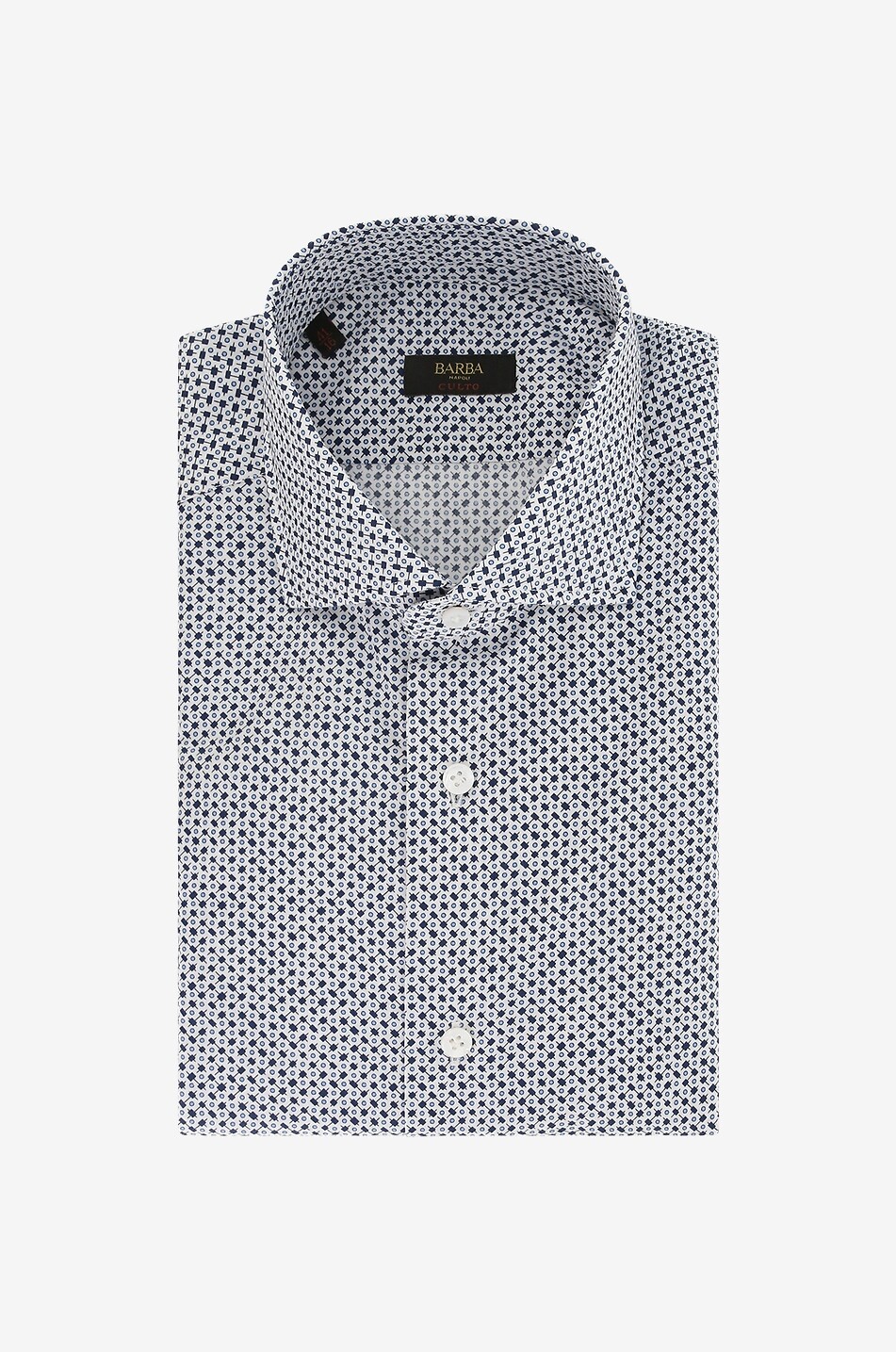 Langärmeliges Hemd aus Baumwolle mit geometrischen Motiven