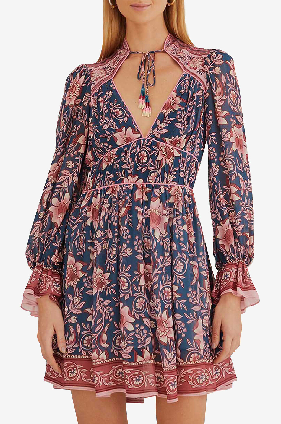 FARM RIO Ainika Charm fluid crepe mini dress Women PURPLE 4