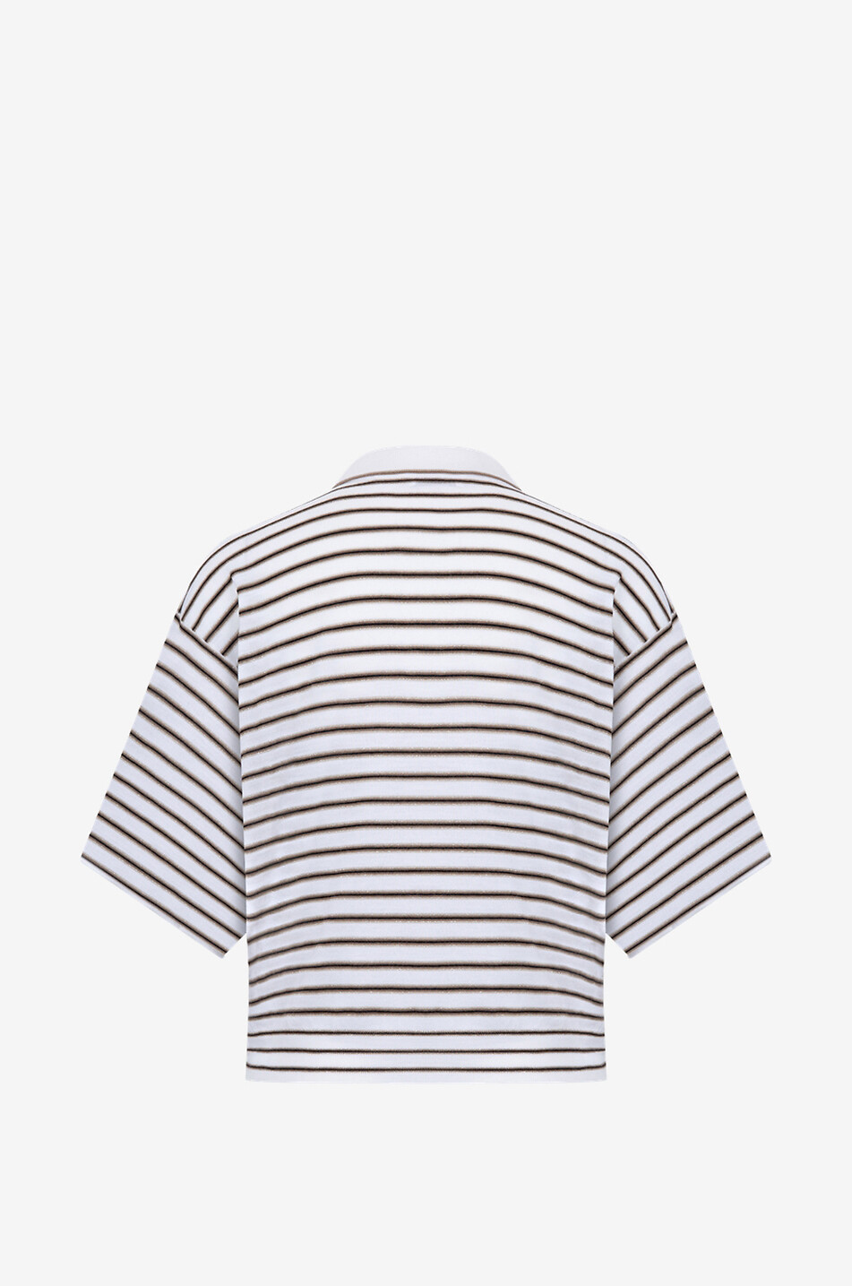 BRUNELLO CUCINELLI Sparkling Stripe wool and cashmere knit polo shirt Women MULTI COLOURED 2