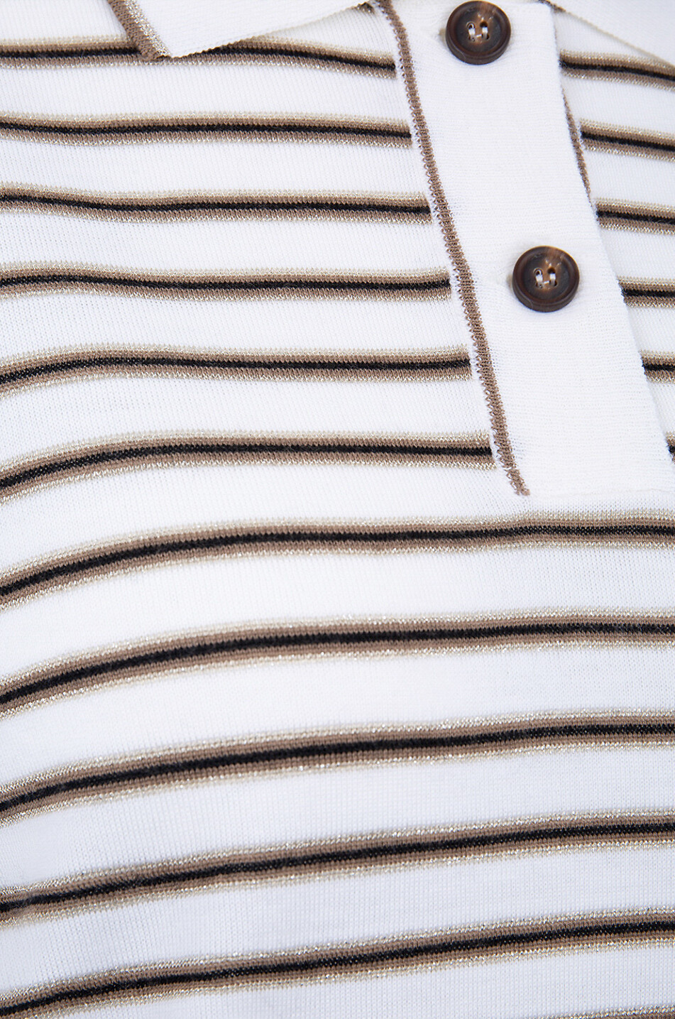 BRUNELLO CUCINELLI Sparkling Stripe wool and cashmere knit polo shirt Women MULTI COLOURED 3