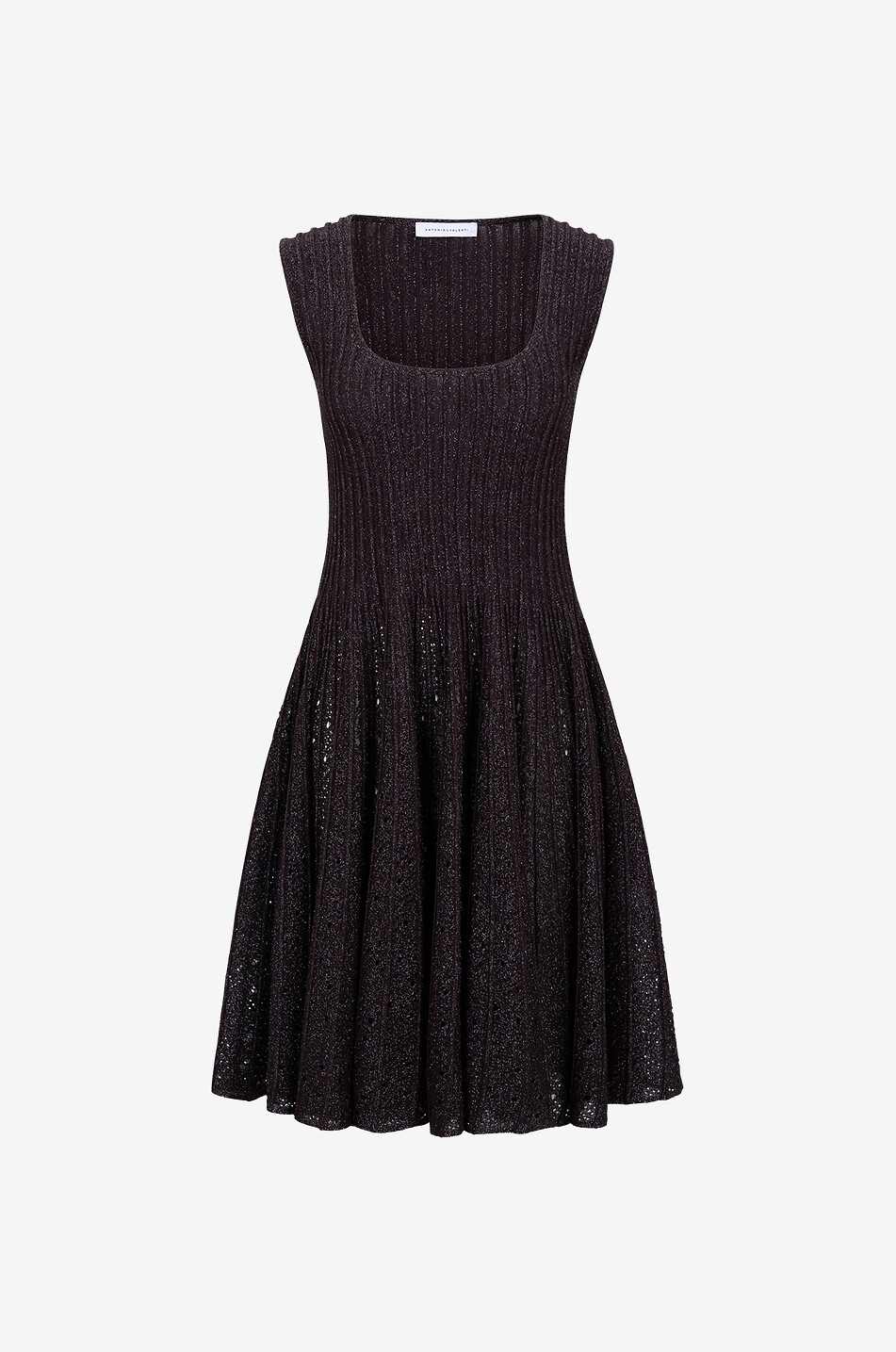 ANTONINO VALENTI Robe courte en maille ajourée scintillante Alisa Ganieva Femme BLEU FONCE 1