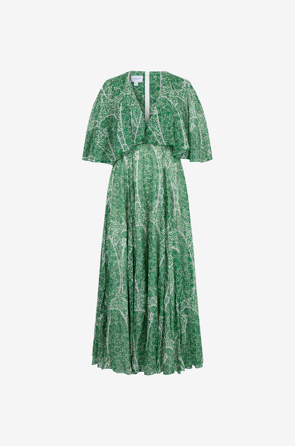 Langes Seidenkleid mit Cape-Detail Côte d'Azur