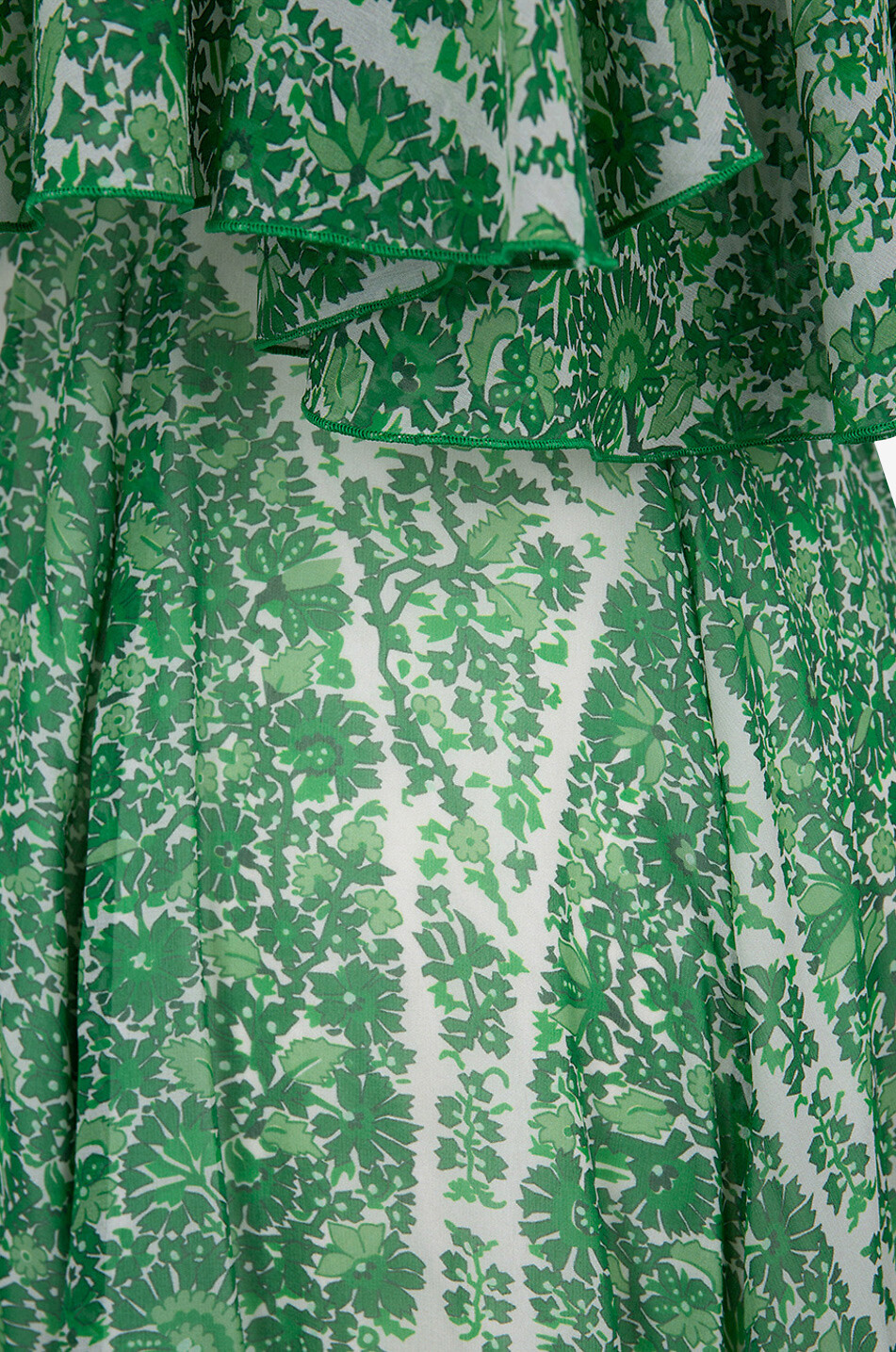 GIAMBATTISTA VALLI Langes Seidenkleid mit Cape-Detail Côte d'Azur Damen GRÜN 3