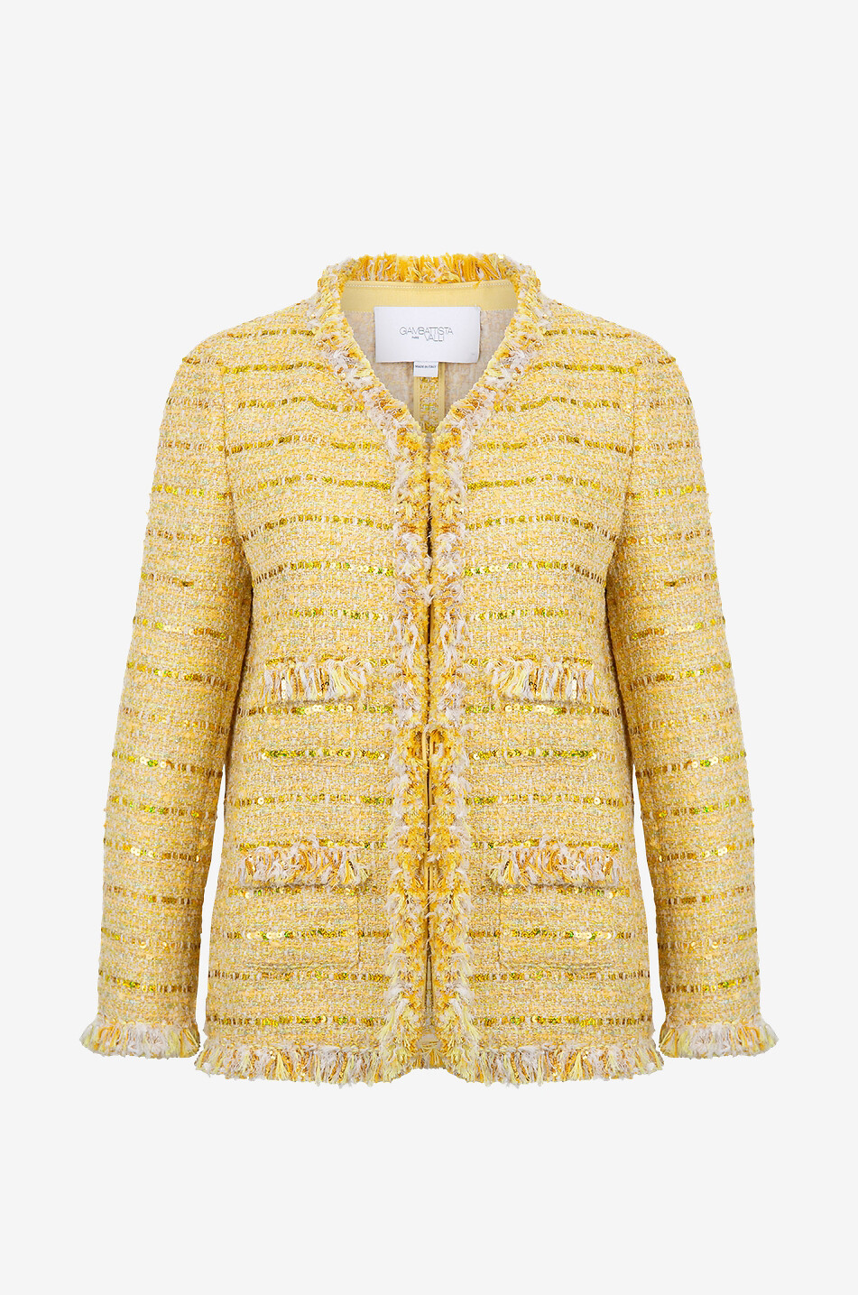 GIAMBATTISTA VALLI Sequin adorned tweed suit jacket Women YELLOW 1
