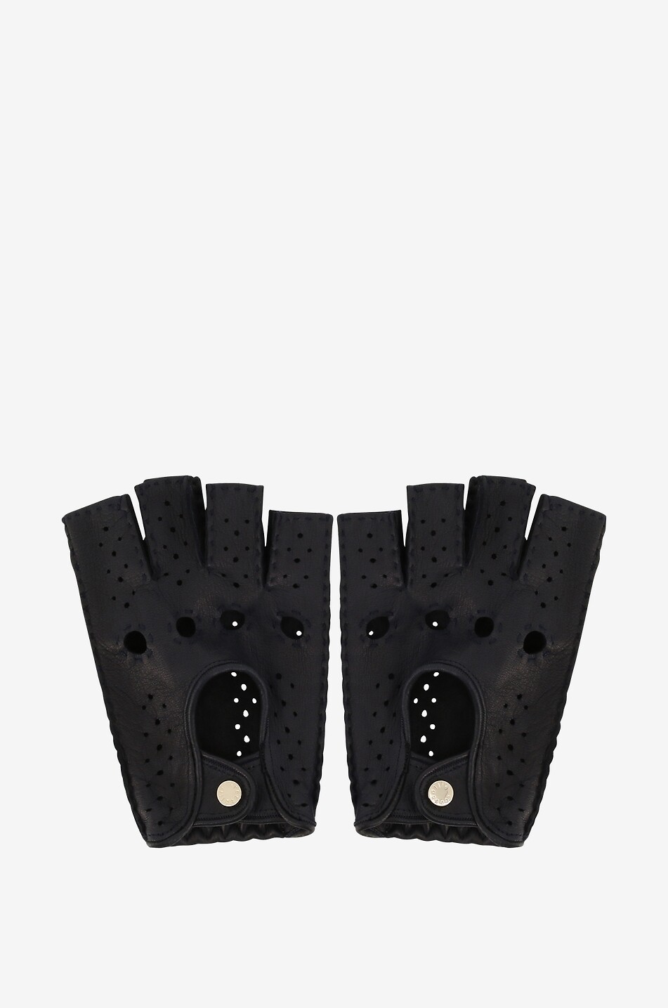 Fingerlose Handschuhe aus perforiertem Hirschleder