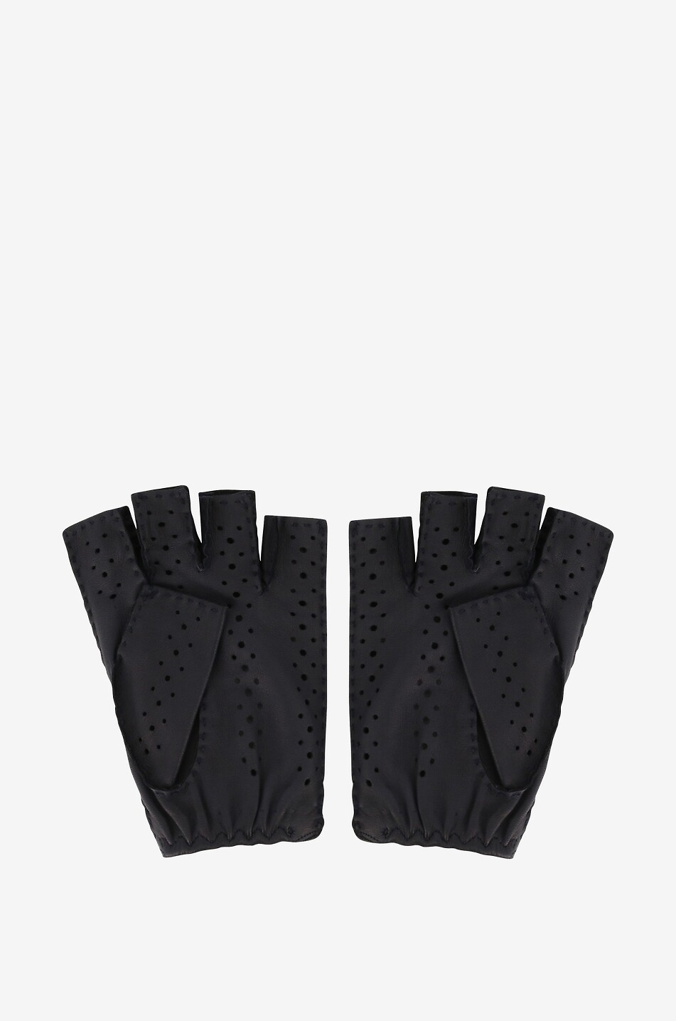 Fingerlose Handschuhe aus perforiertem Hirschleder