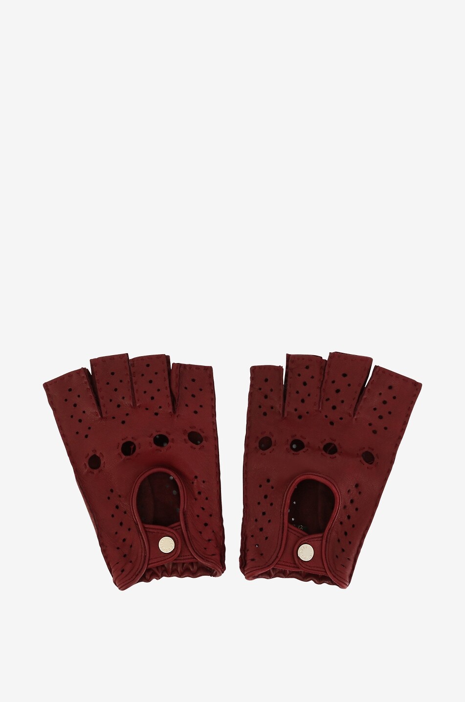 Fingerlose Handschuhe aus perforiertem Hirschleder