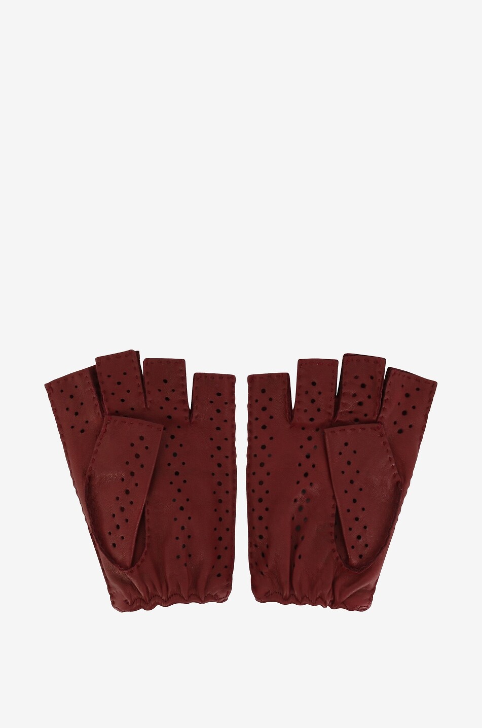 PIERO RESTELLI Mitaines ajourées en cuir de cerf Homme ROUGE FONCÉ 2