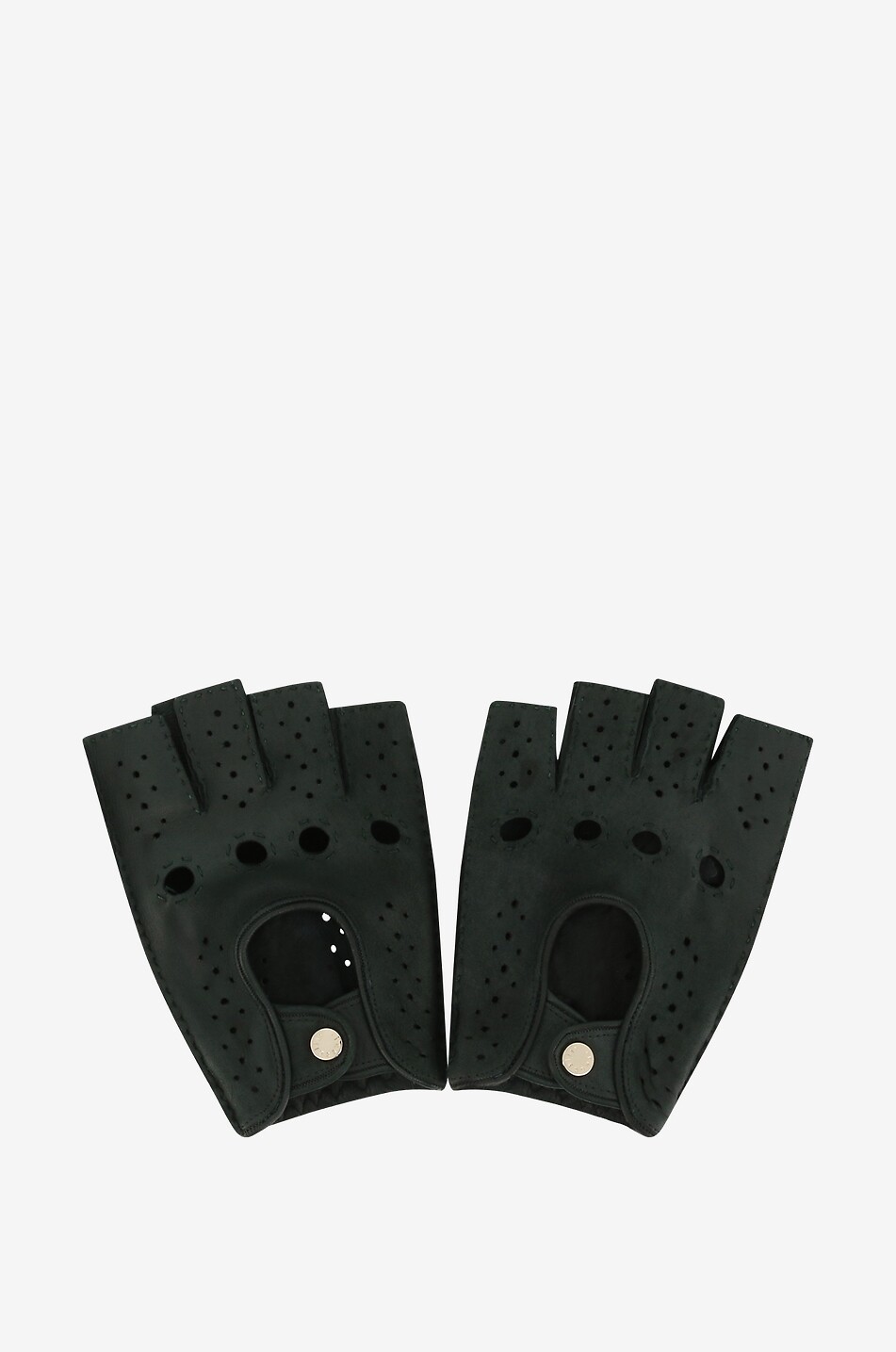 PIERO RESTELLI Fingerlose Handschuhe aus perforiertem Hirschleder Herren DUNKELGRÜN 1