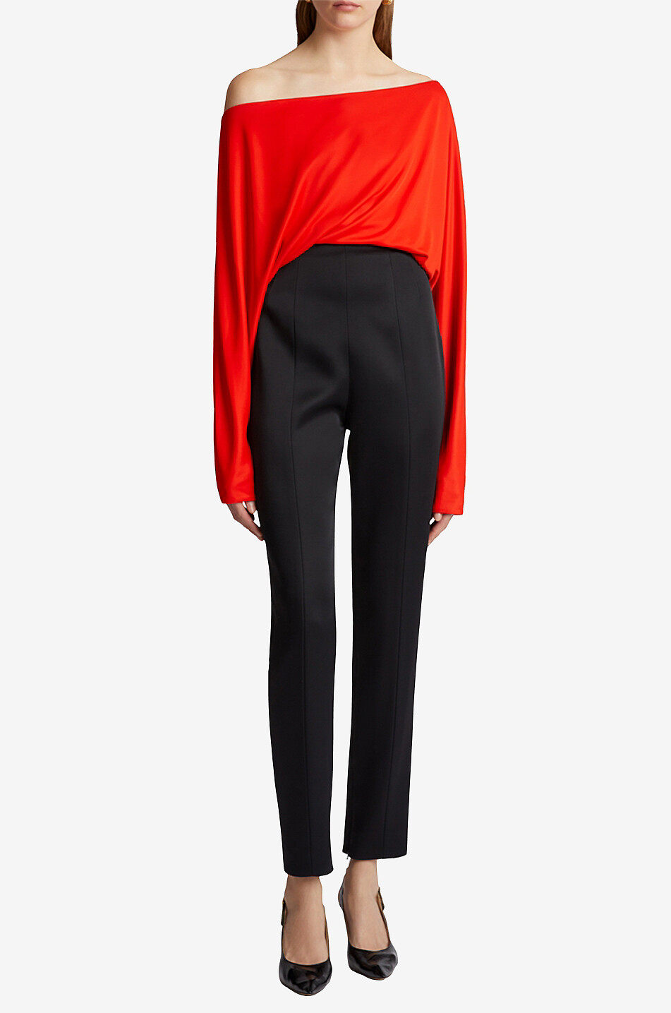 KHAITE Top à épaule dénudée en jersey The Juno Femme ROUGE 2