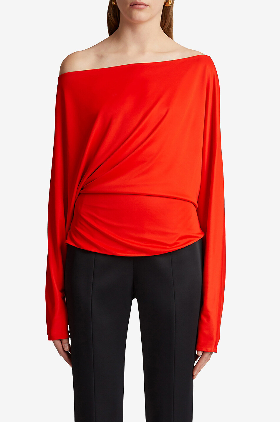 KHAITE Top à épaule dénudée en jersey The Juno Femme ROUGE 3