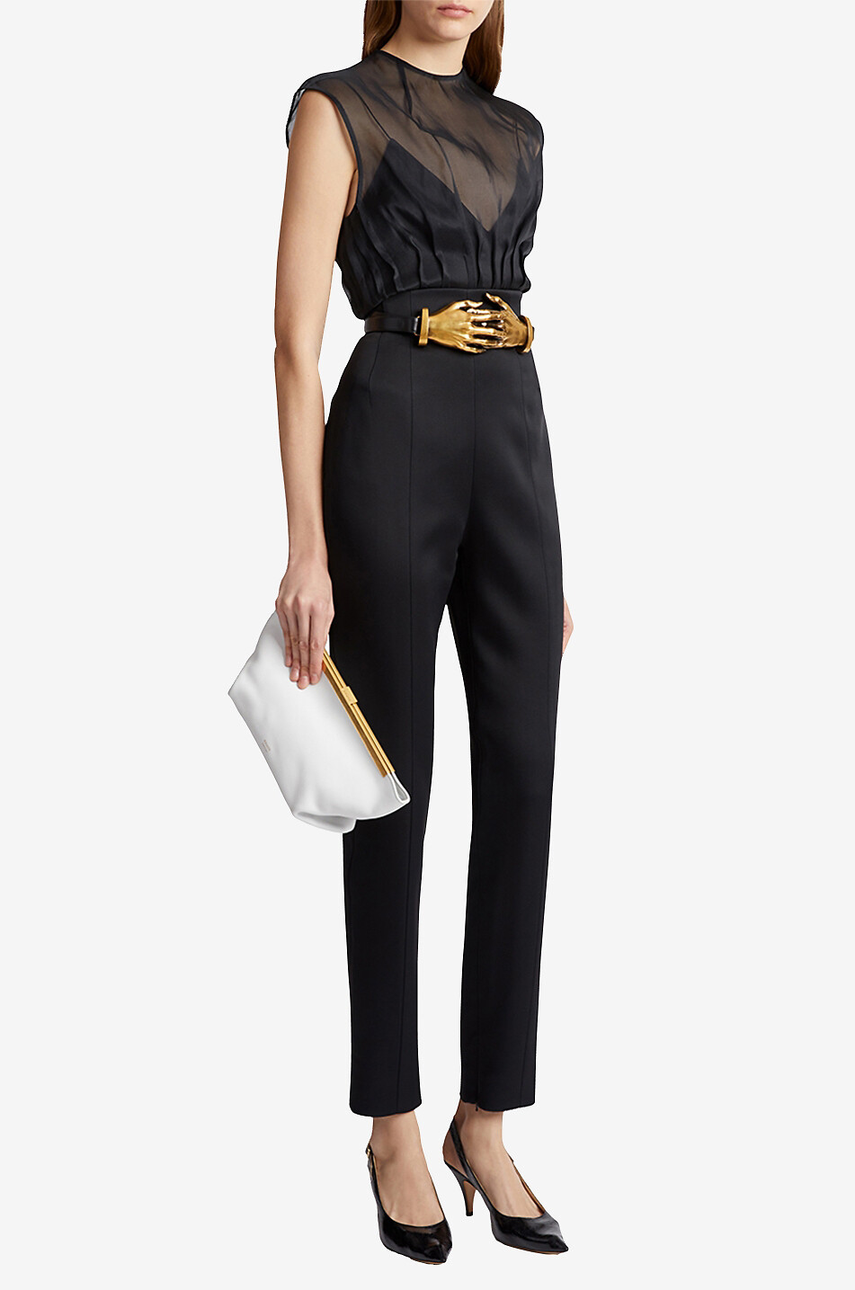 Tailliertes ärmelloses Organza-Top The Westin