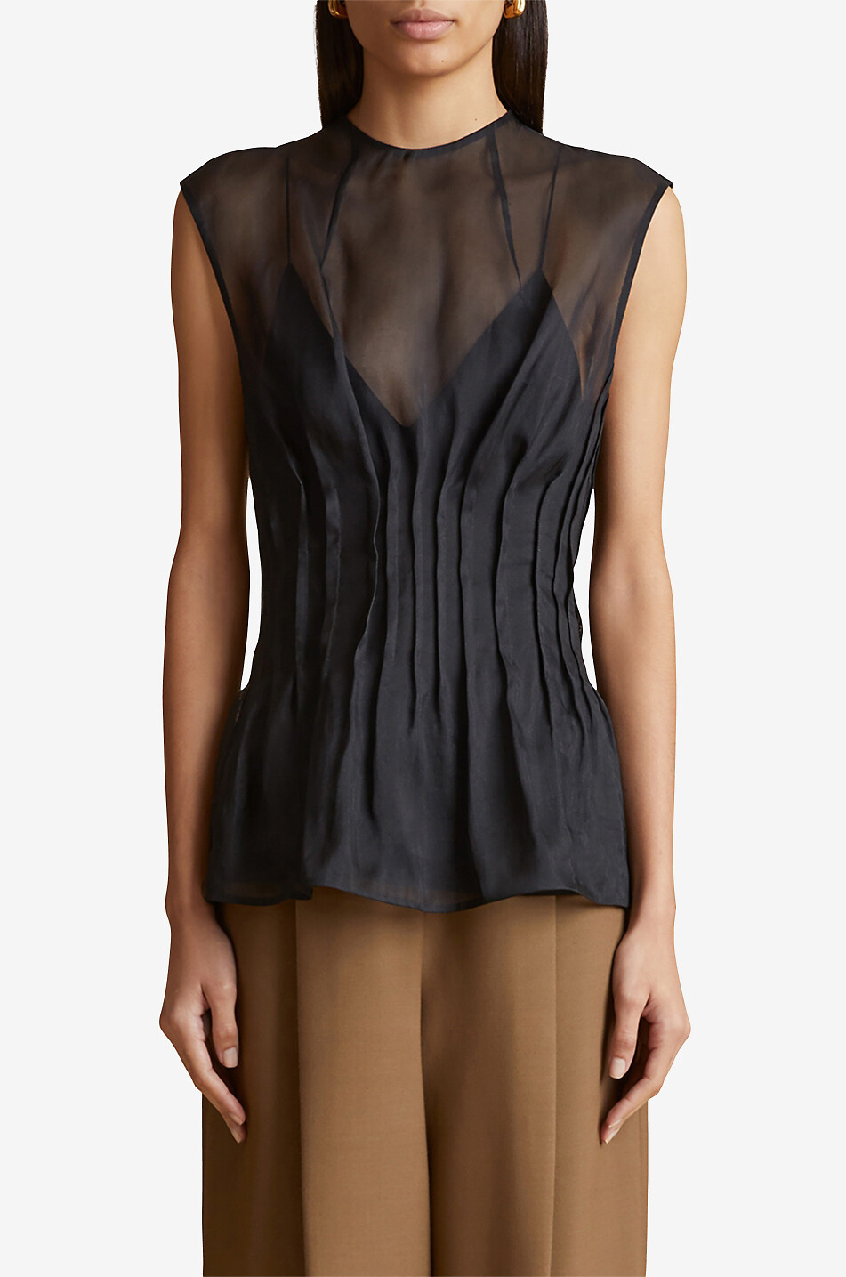 Tailliertes ärmelloses Organza-Top The Westin