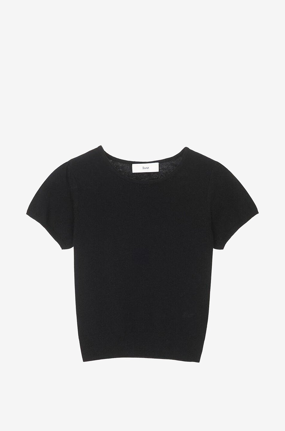 DUNST Kurzarm-Woll-Stricktop Damen SCHWARZ 1