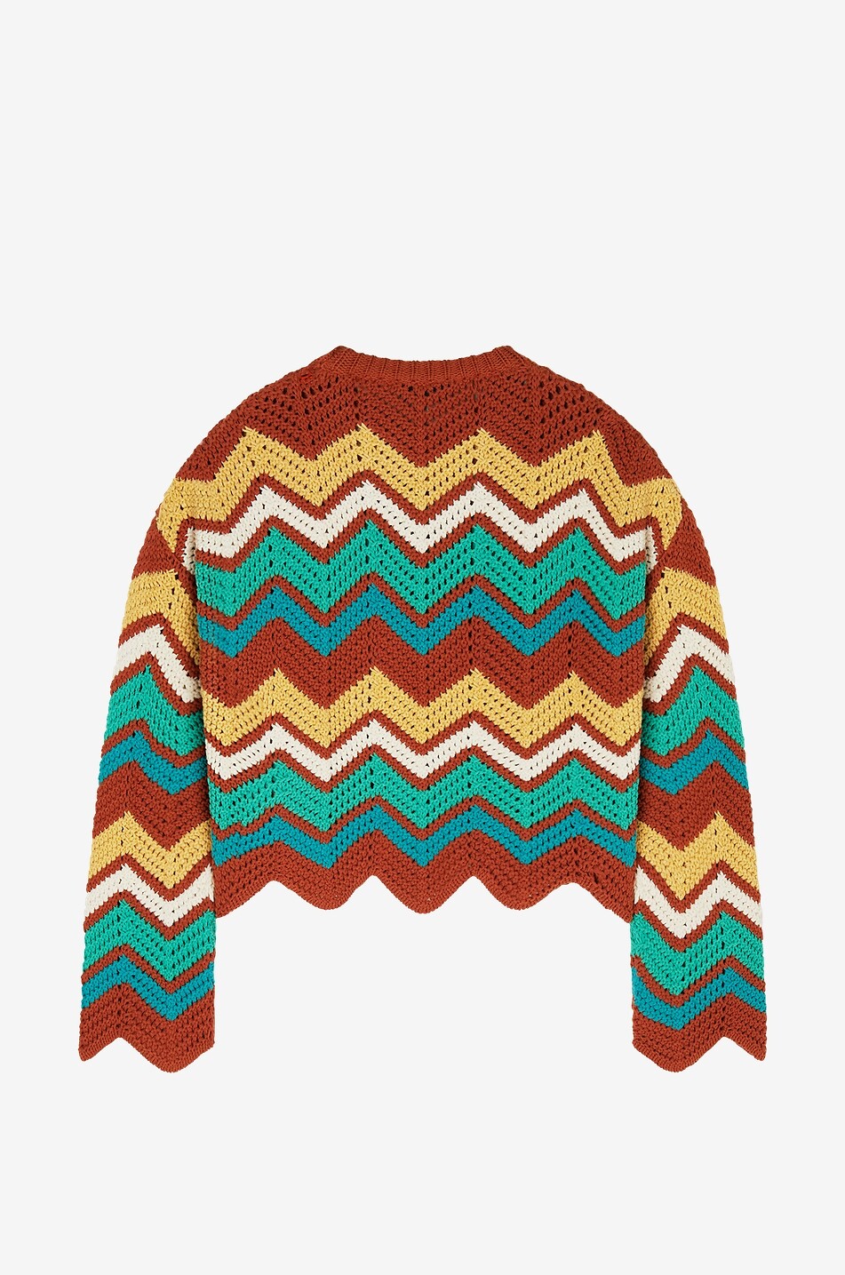 ALANUI Verkürzter Häkelpullover Kaleidoscopic Chevron Damen BUNT 2